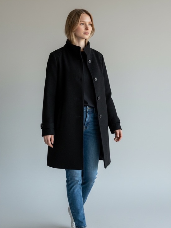 Jones New York Jackets & Blazers - Jones New York Black Wool Blend Coat Jacket Size 10